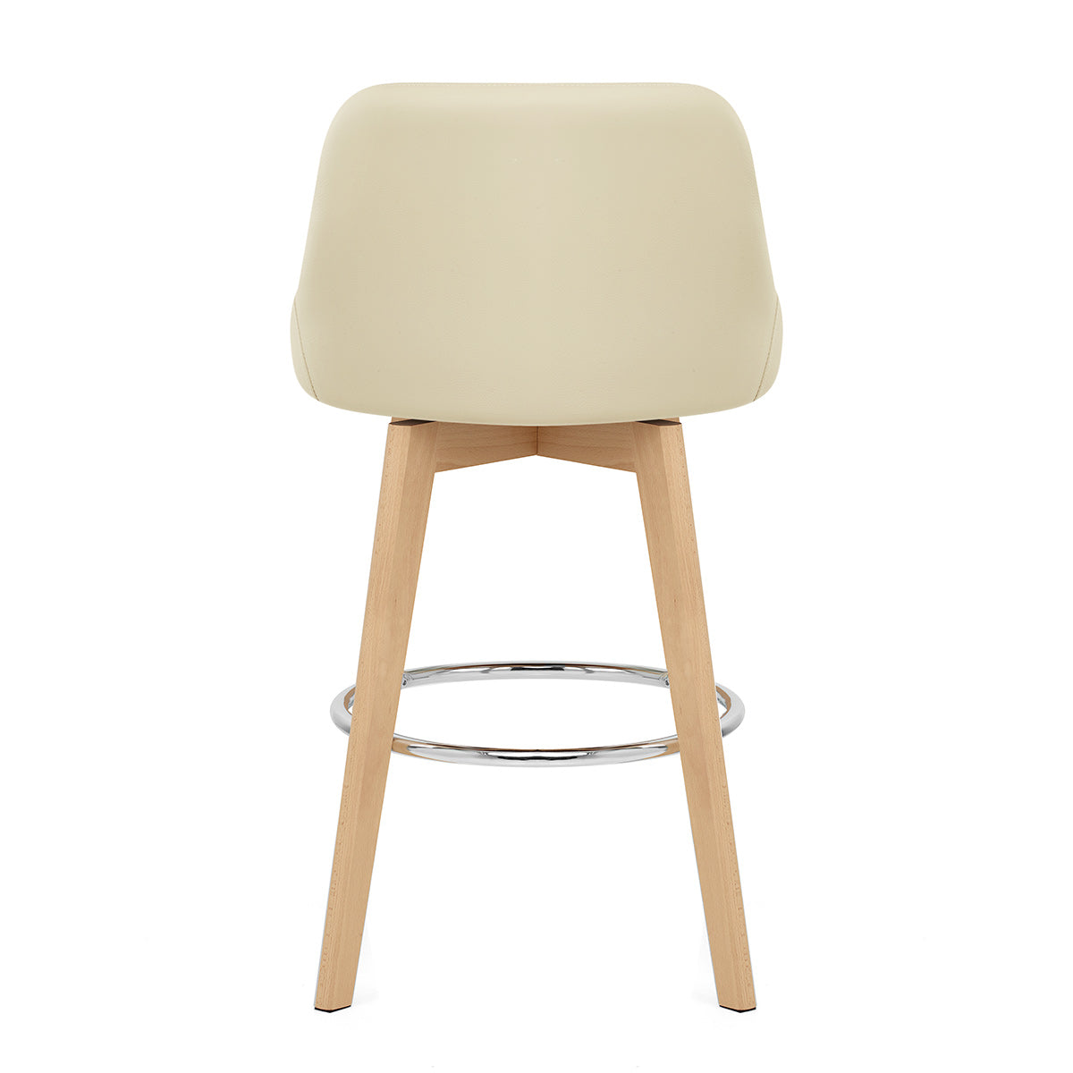 Hamilton Bar Stool Oak & Cream Real Leather