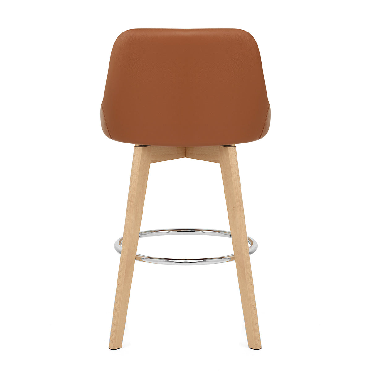 Hamilton Bar Stool Oak & Tan Real Leather