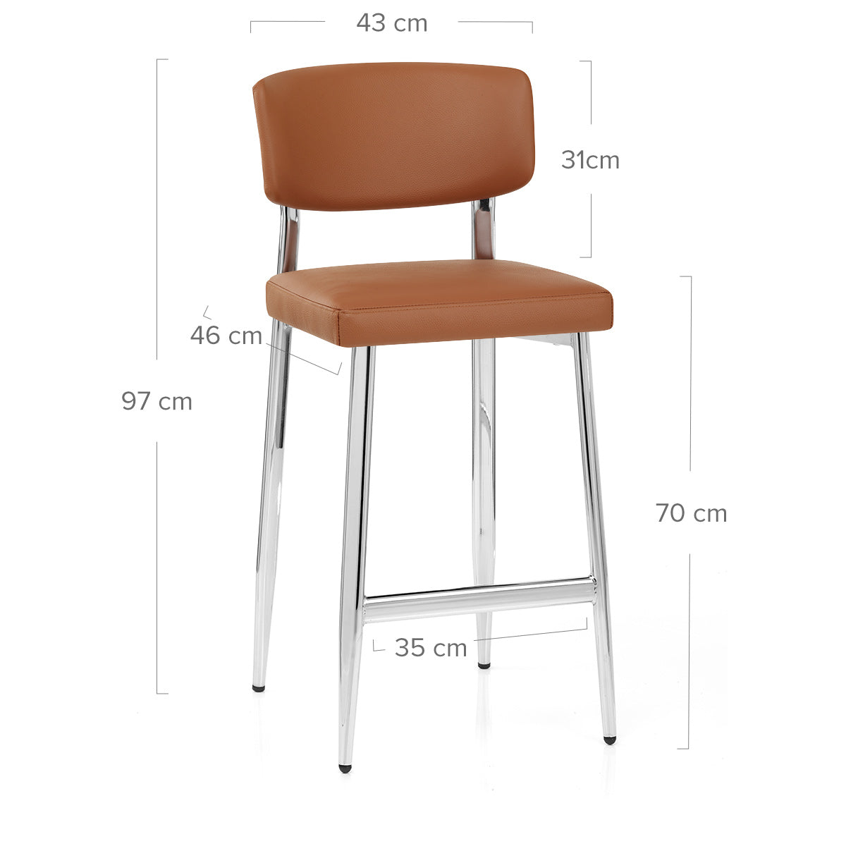 Parker Bar Stool Tan Real Leather