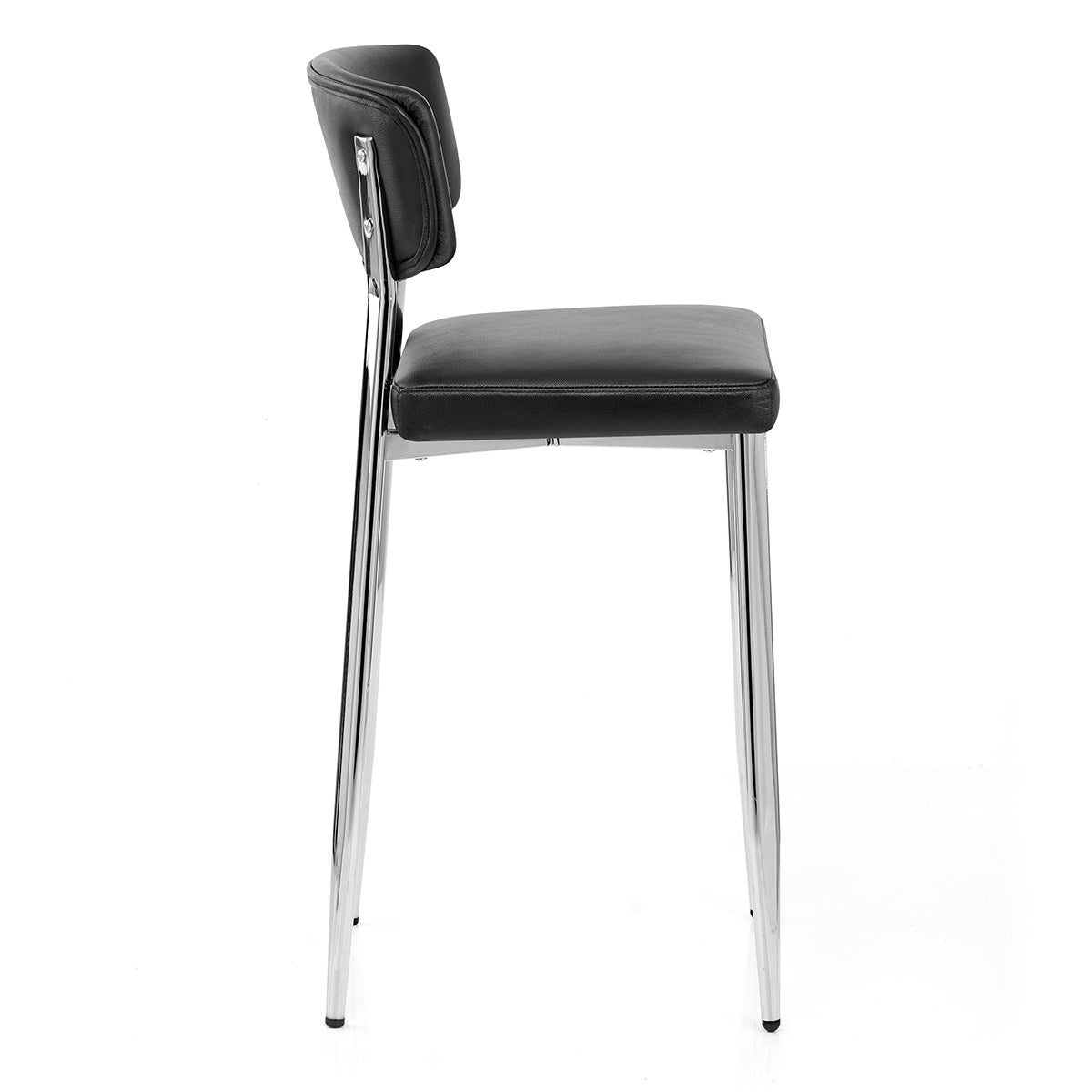 Parker Bar Stool Black Real Leather