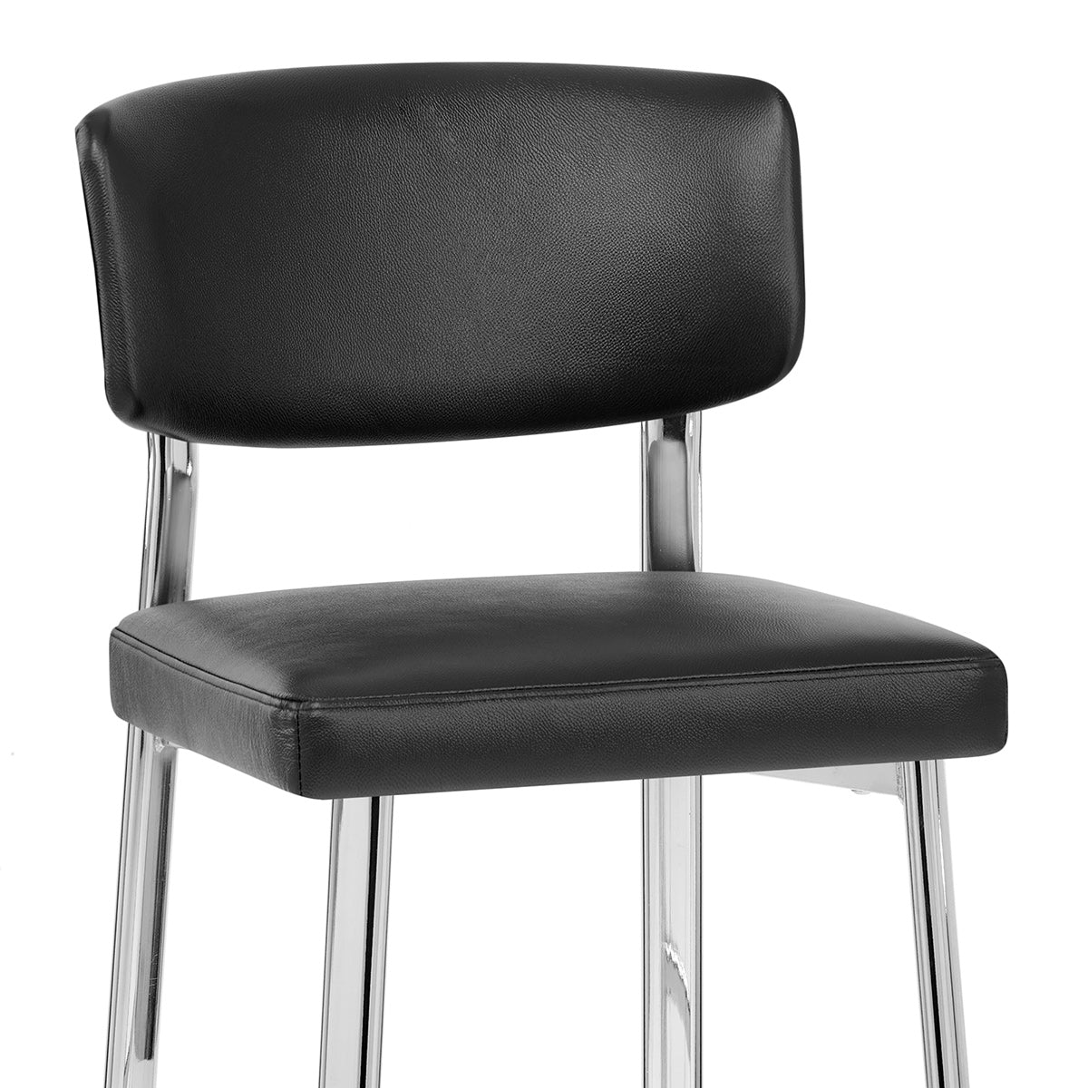 Parker Bar Stool Black Real Leather