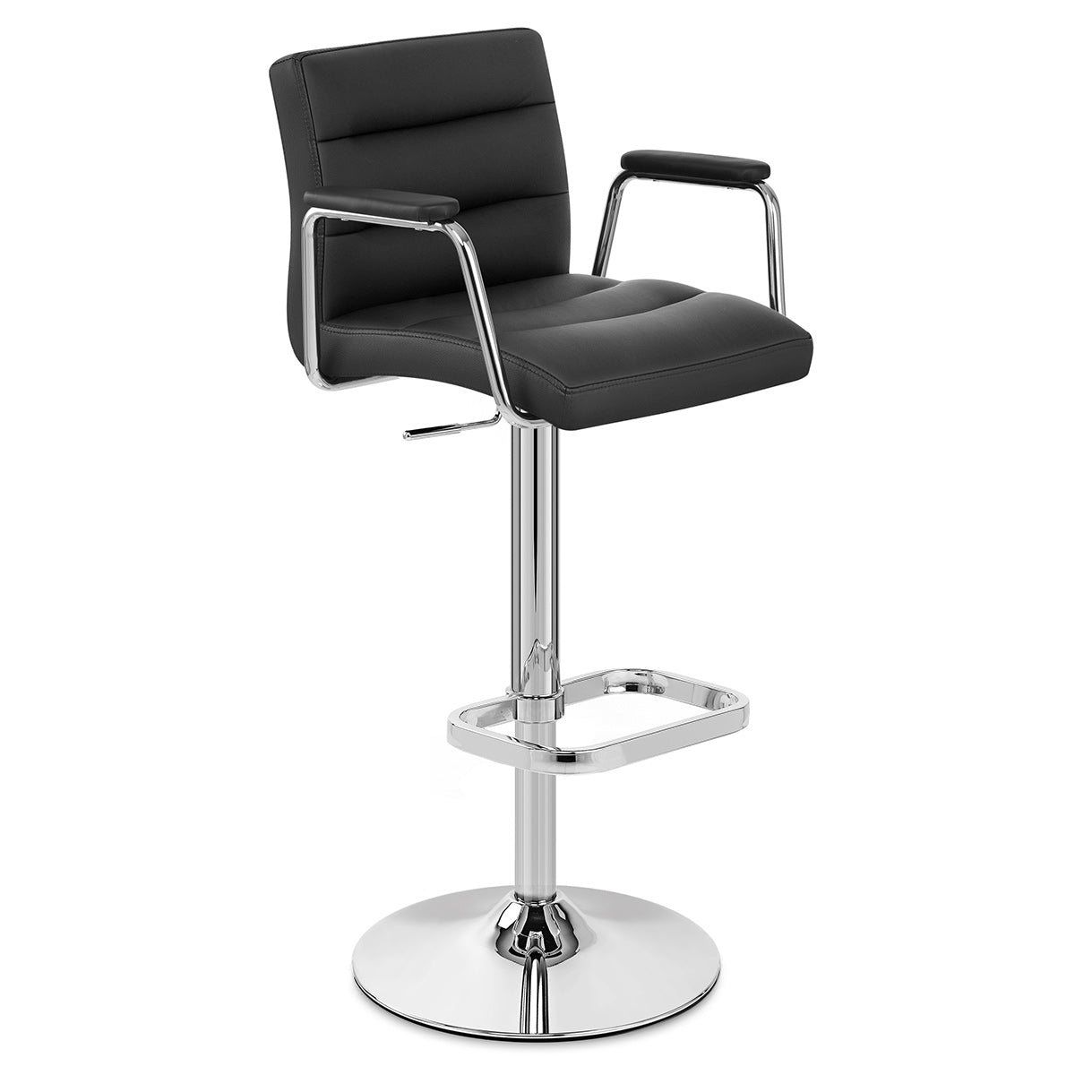 Lush Chrome Stool Black With Arms