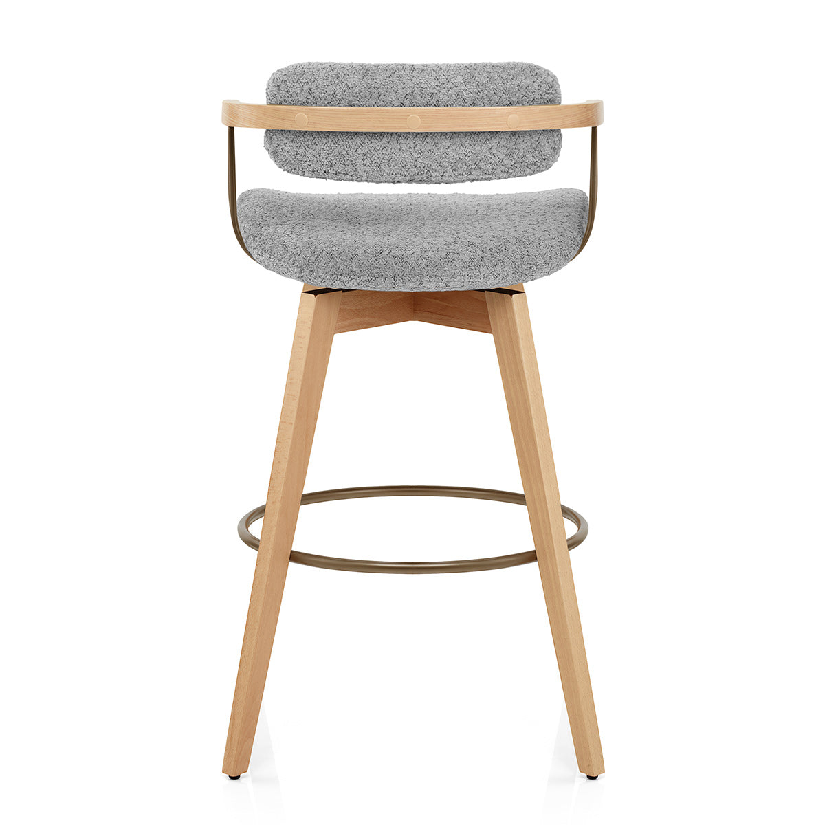 Electra Oak Stool Light Grey Boucle