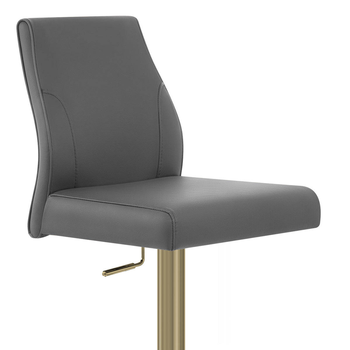 Martello Real Leather Gold Stool Grey