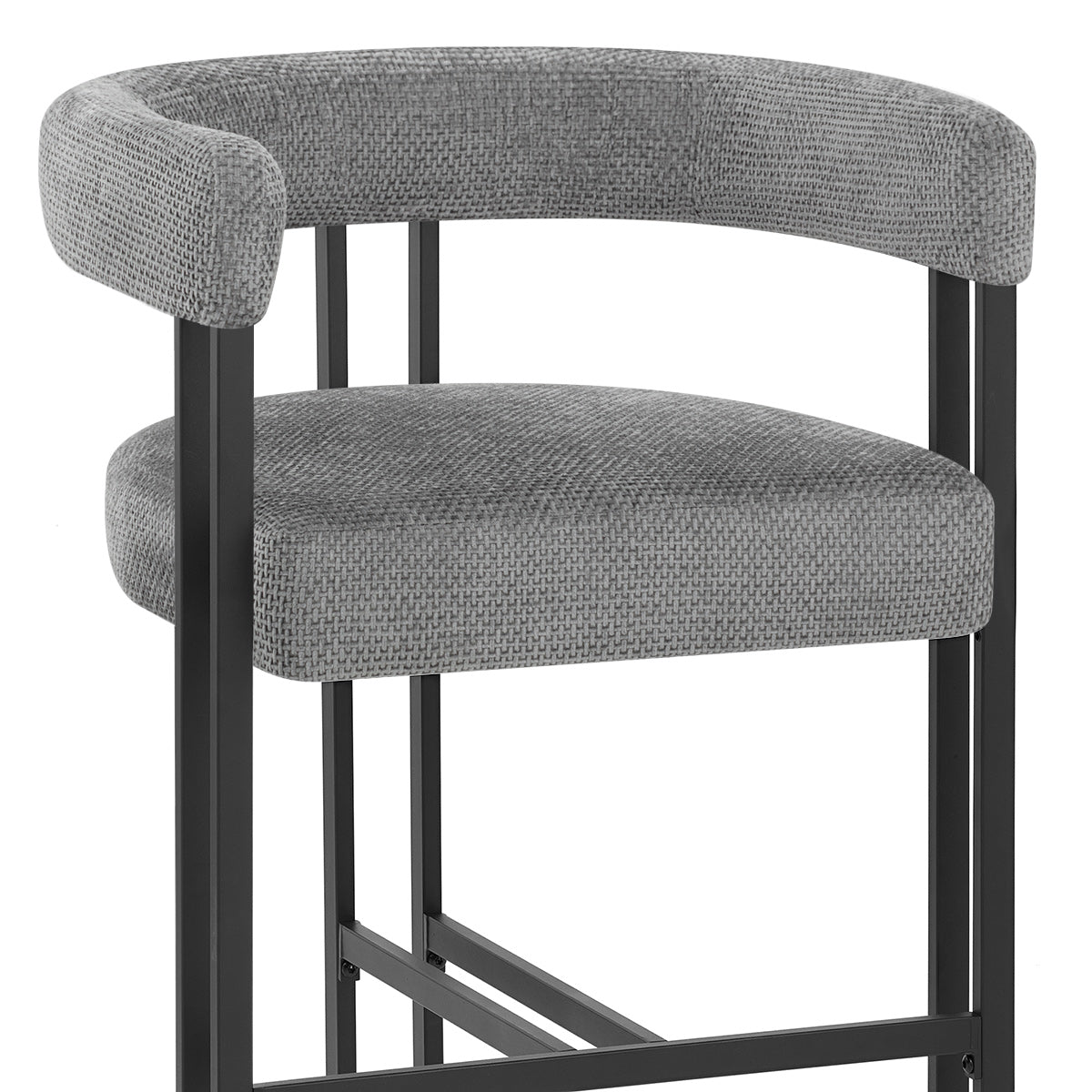 Gigi Bar Stool Grey Fabric