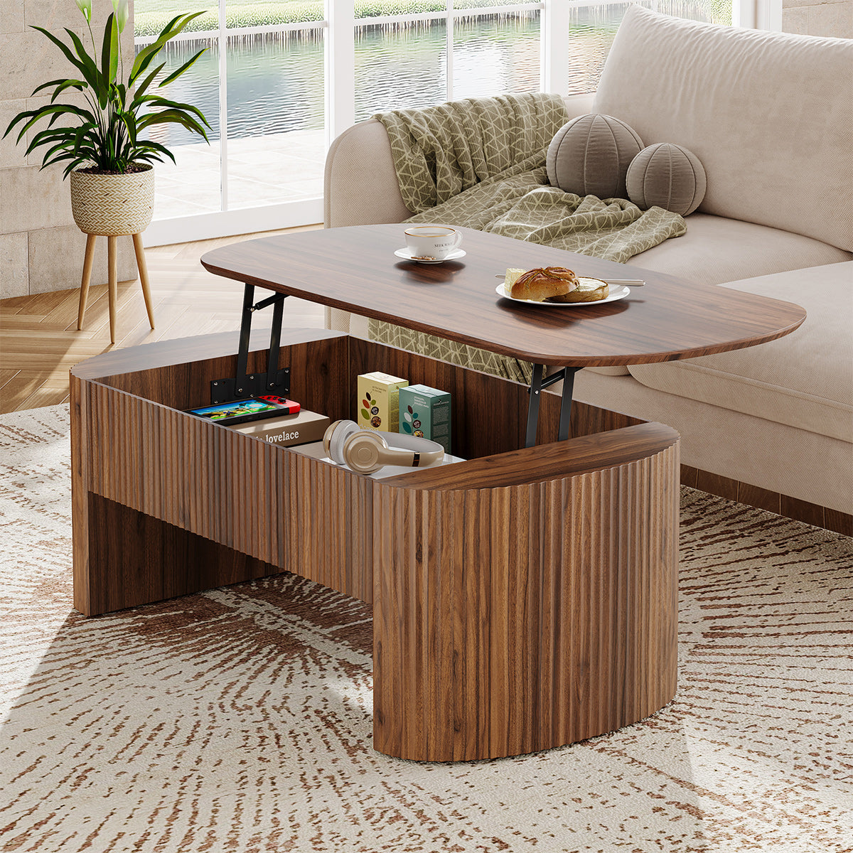 Garda 120cm Walnut Storage Coffee Table