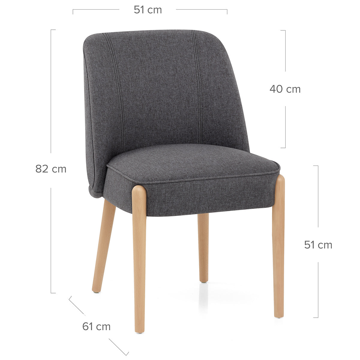 Avon Dining Chair Charcoal Fabric