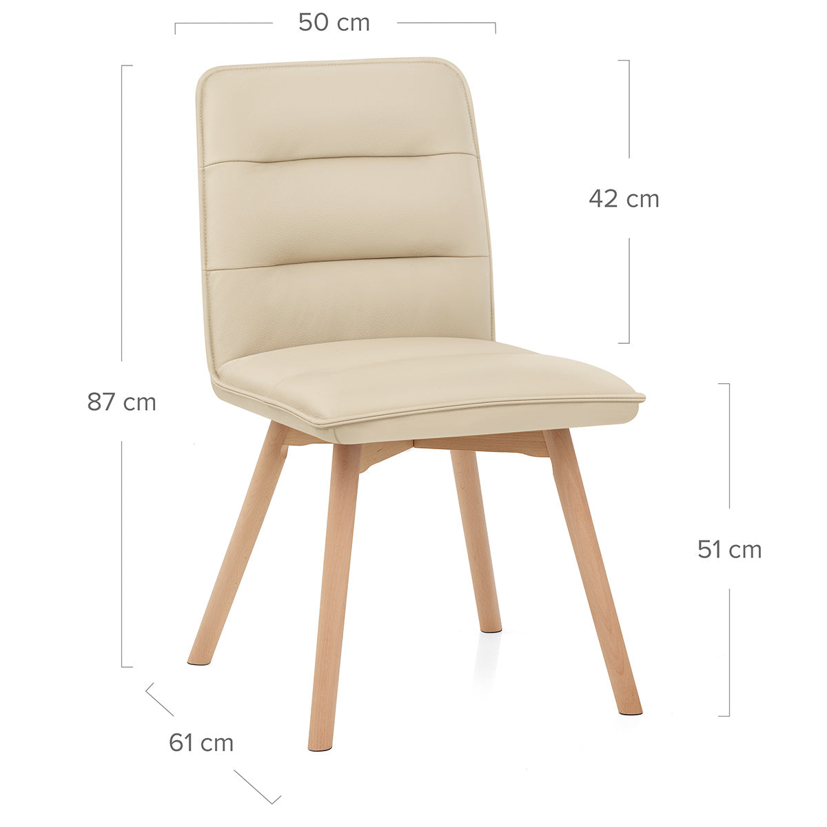 Ciro Real Leather Dining Chair Cream