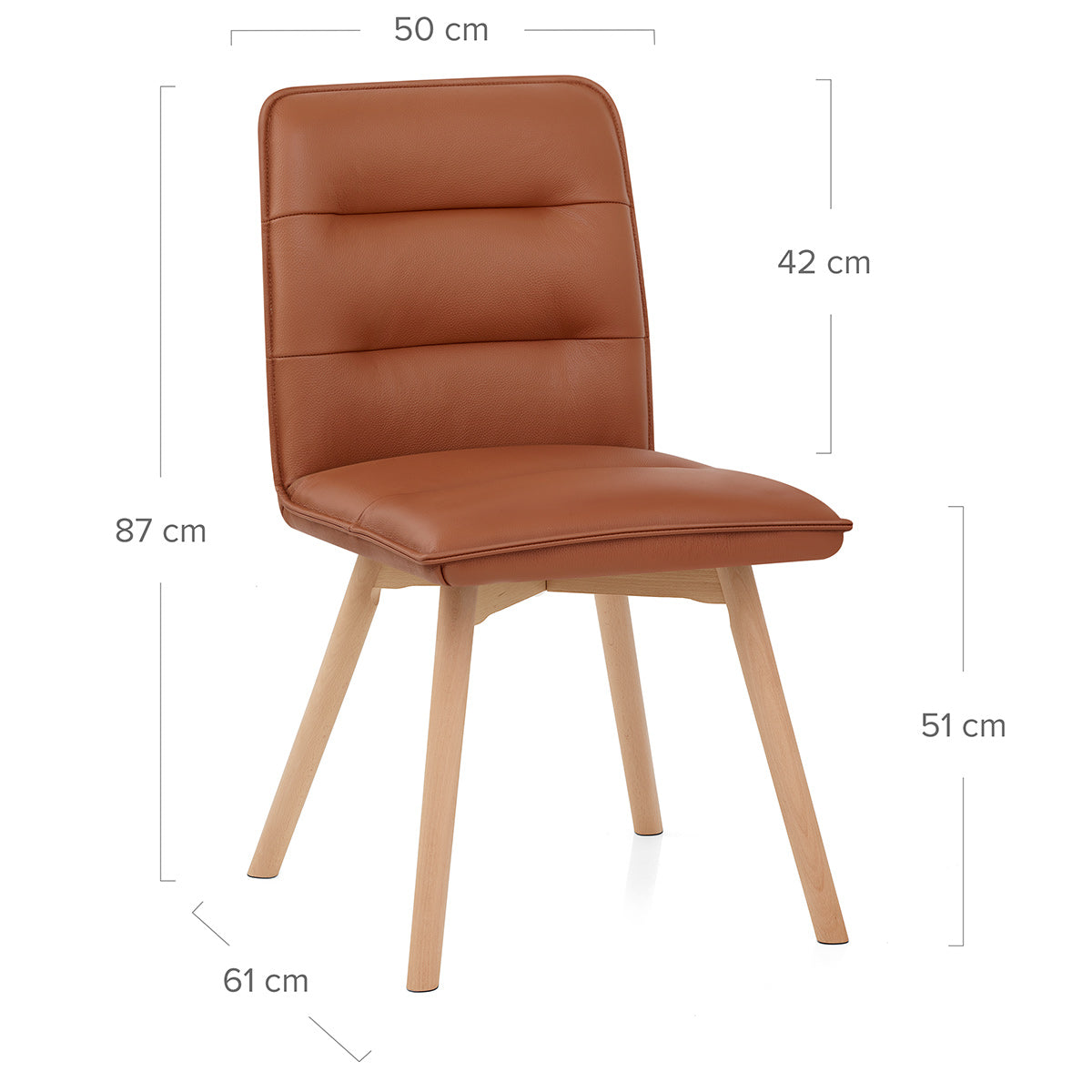 Ciro Real Leather Dining Chair Tan