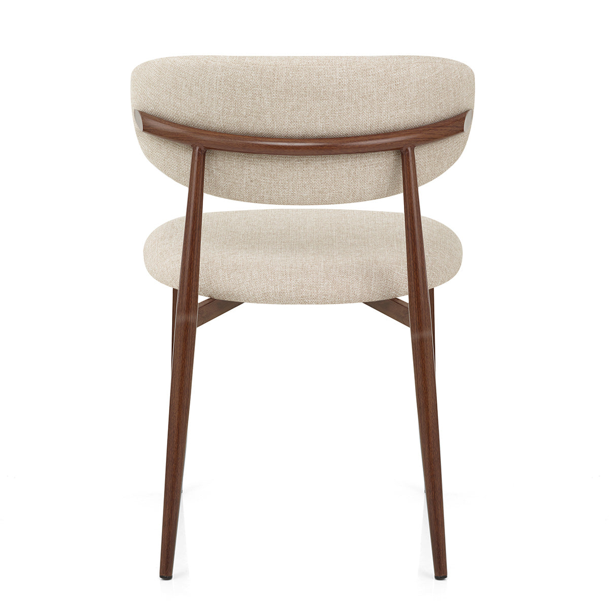 Harrow Walnut Dining Chair Beige Fabric