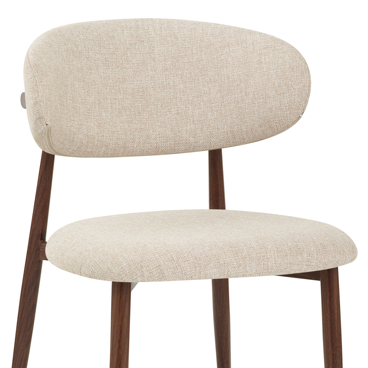 Harrow Walnut Dining Chair Beige Fabric