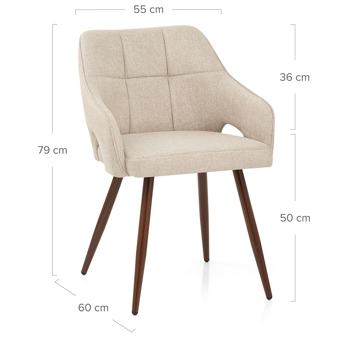 Elio Dining Chair Beige Fabric