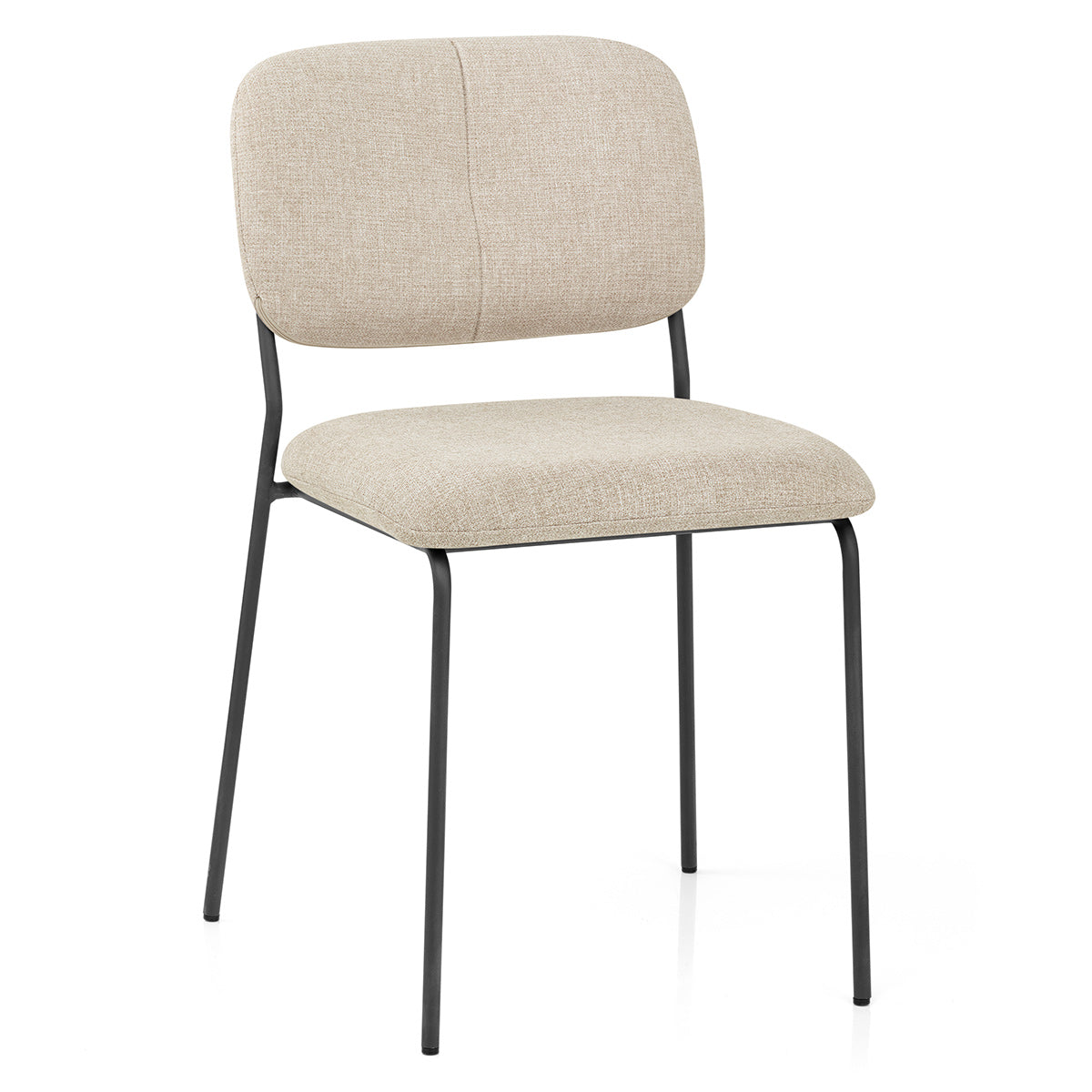 Lila Stackable Dining Chair Beige Fabric