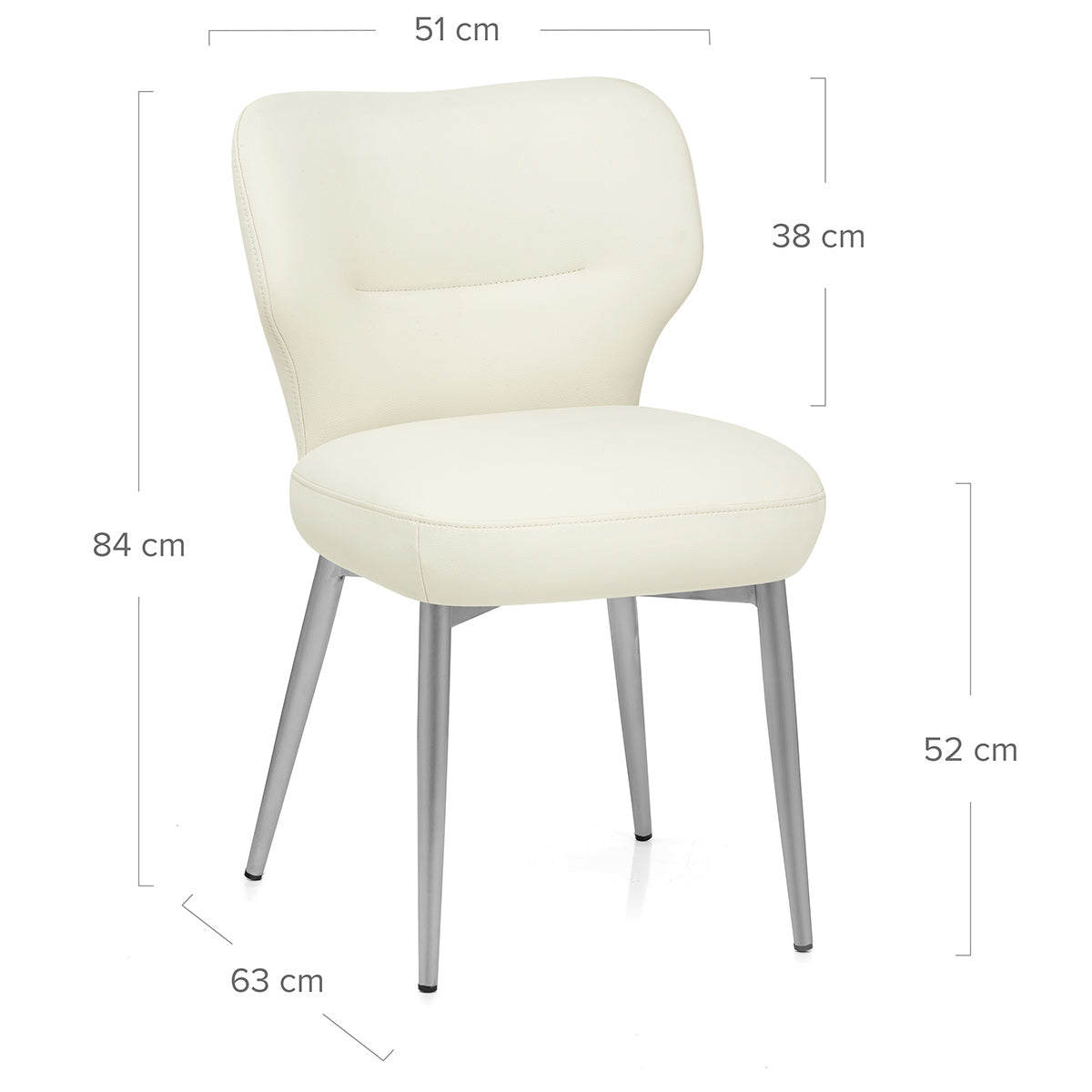 Maddie Brushed Dining Chair Cream Eco Leather
