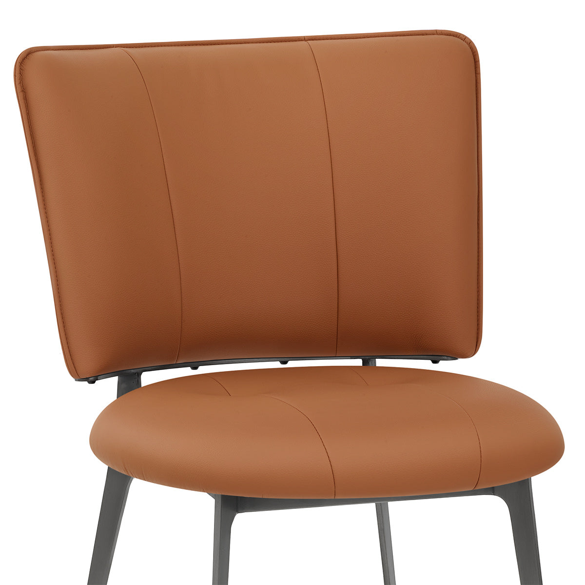 Ellis Graphite Dining Chair Tan Eco Leather