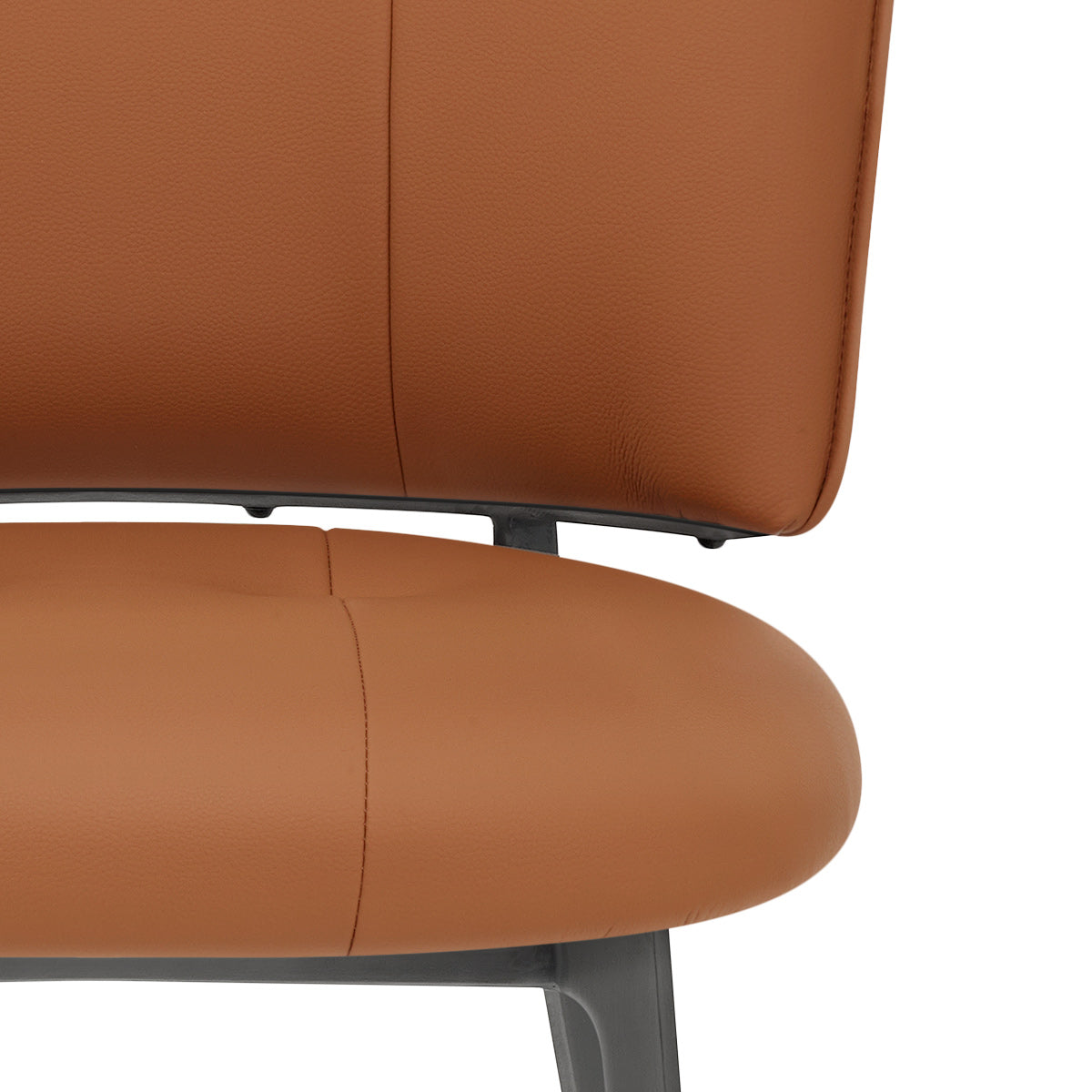 Ellis Graphite Dining Chair Tan Eco Leather