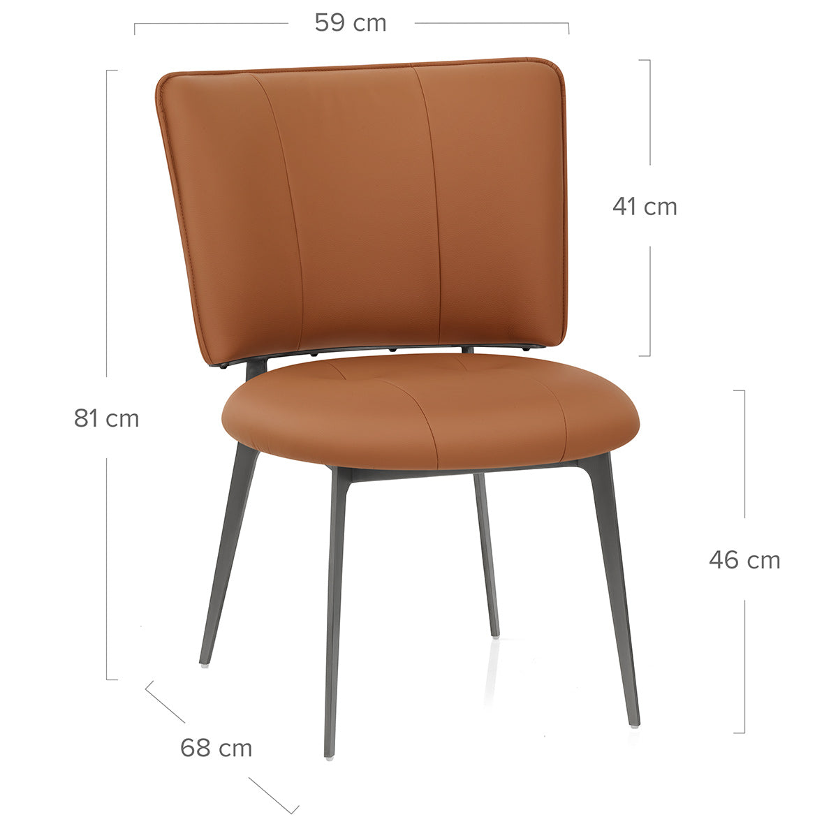 Ellis Graphite Dining Chair Tan Eco Leather