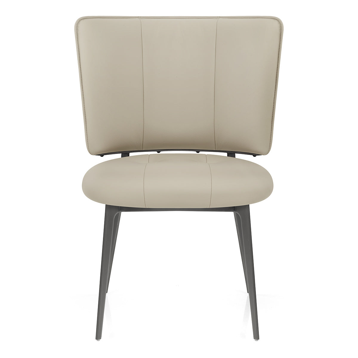 Ellis Graphite Dining Chair Taupe Eco Leather