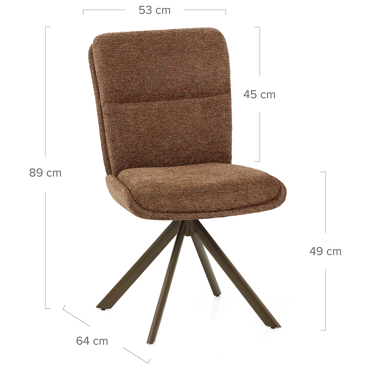 Epsom Dining Chair Brown Fabric