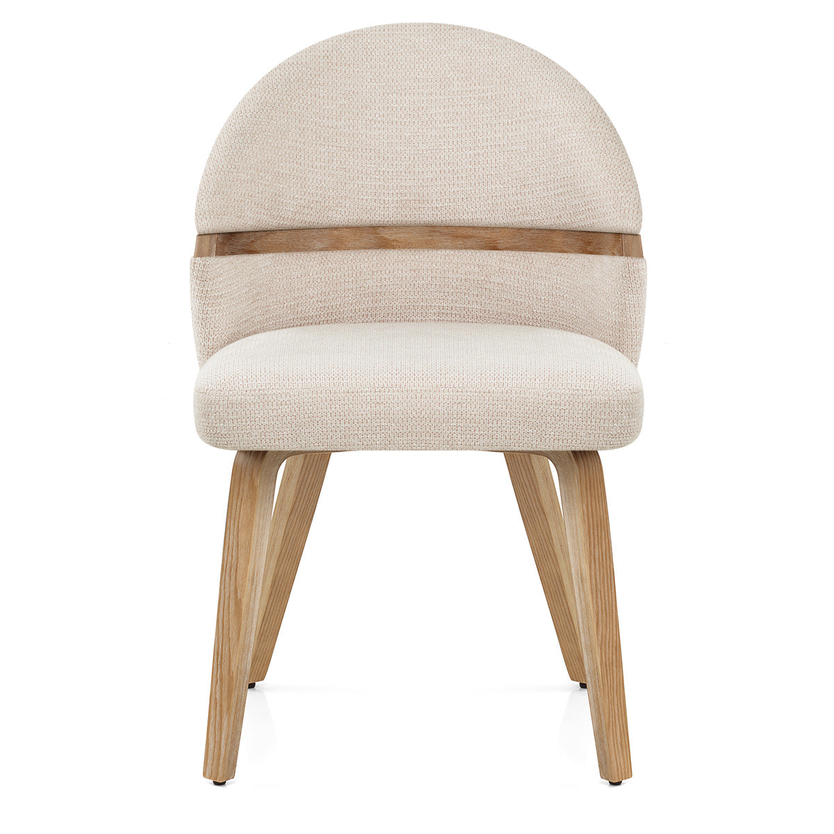 Odessa Oak Chair Beige Fabric