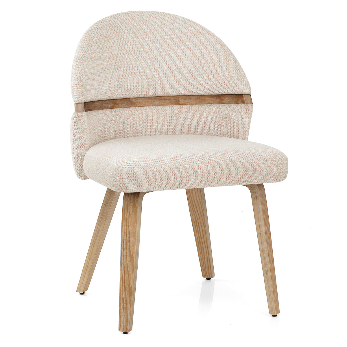 Odessa Oak Chair Beige Fabric