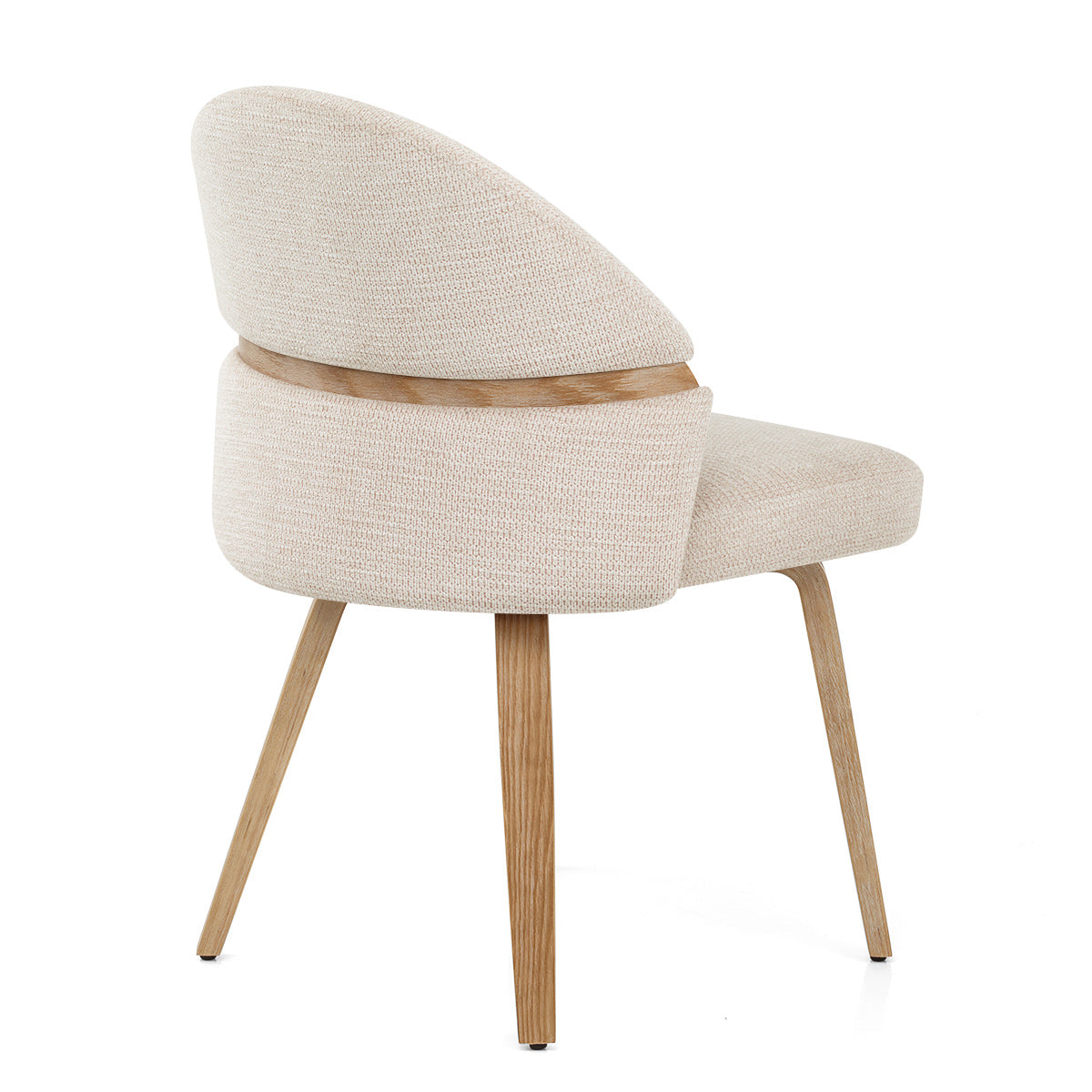 Odessa Oak Chair Beige Fabric