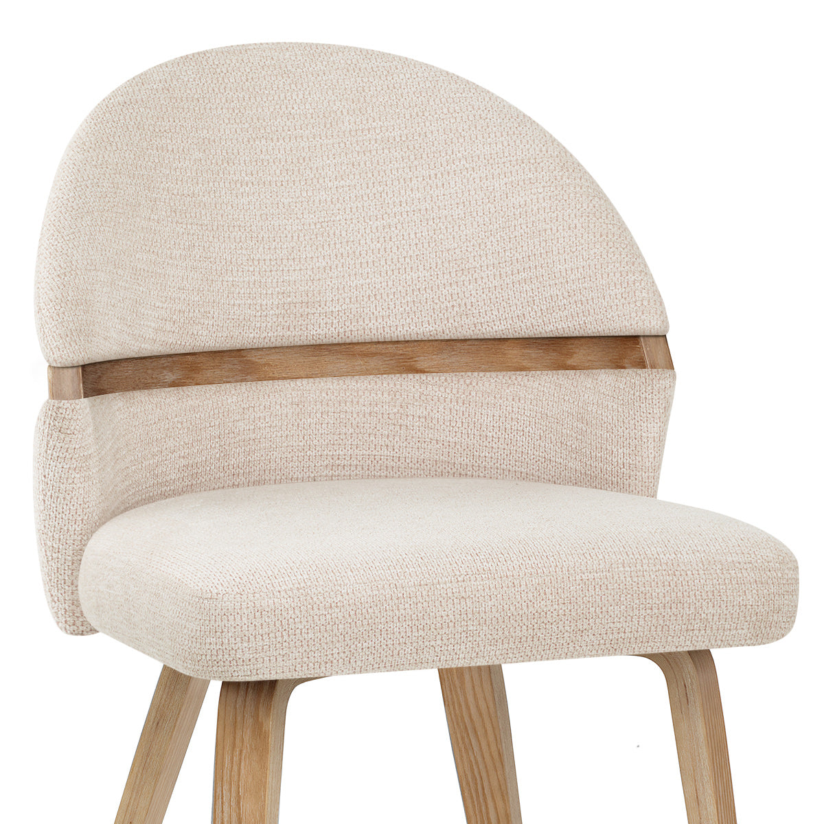 Odessa Oak Chair Beige Fabric