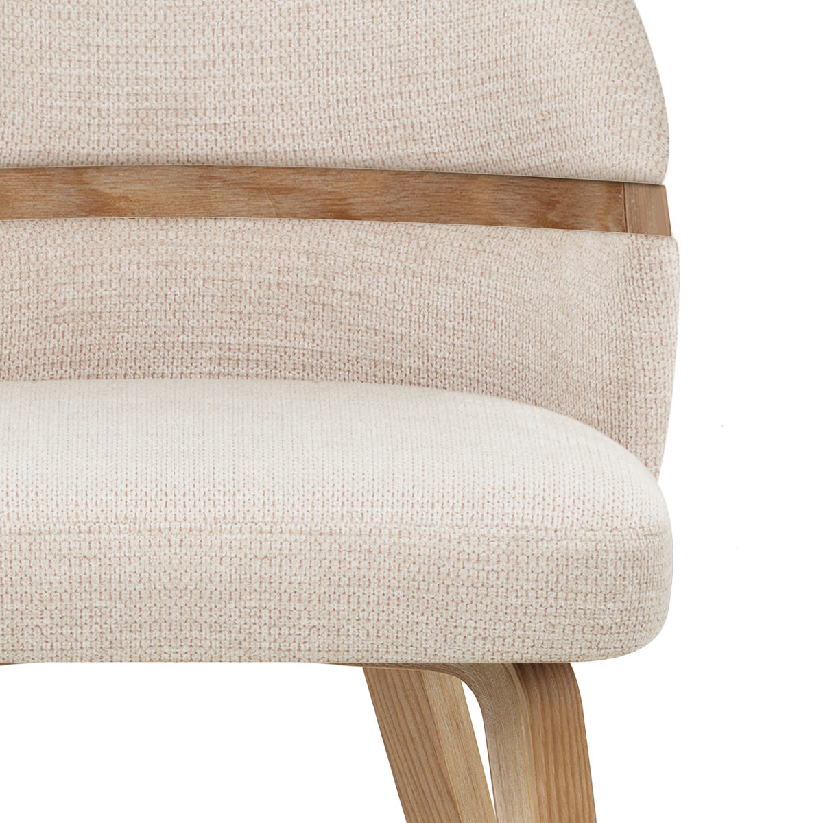 Odessa Oak Chair Beige Fabric