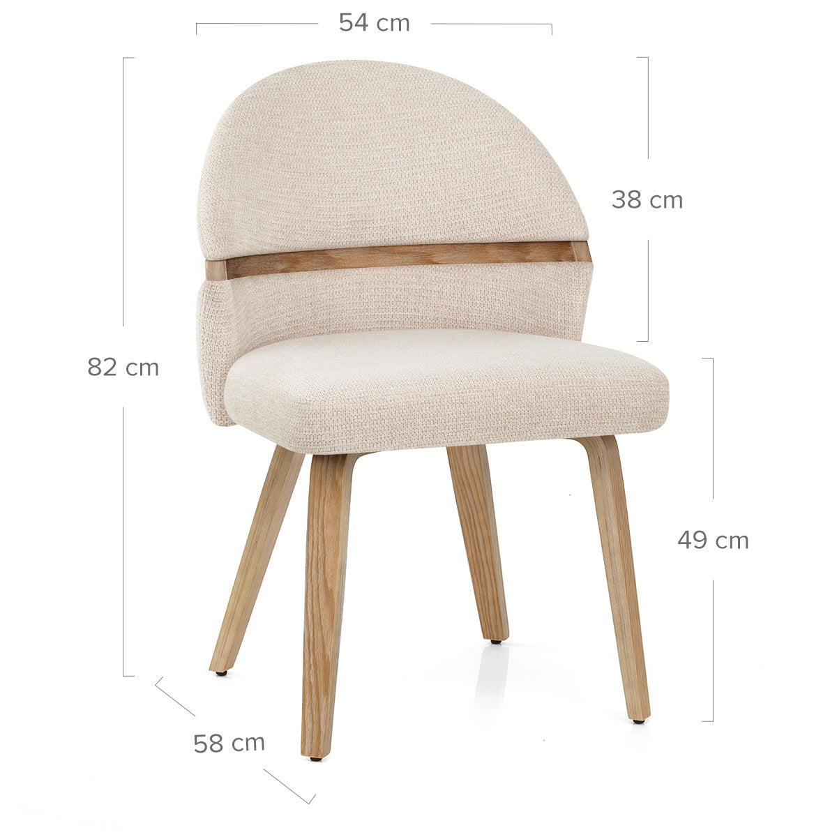Odessa Oak Chair Beige Fabric