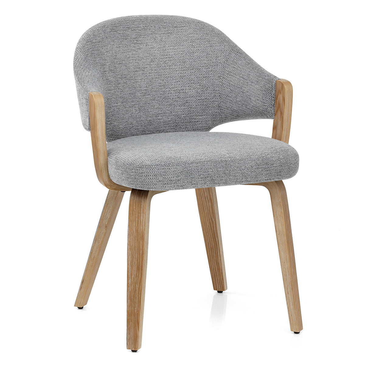 Otto Chair Oak & Grey Fabric