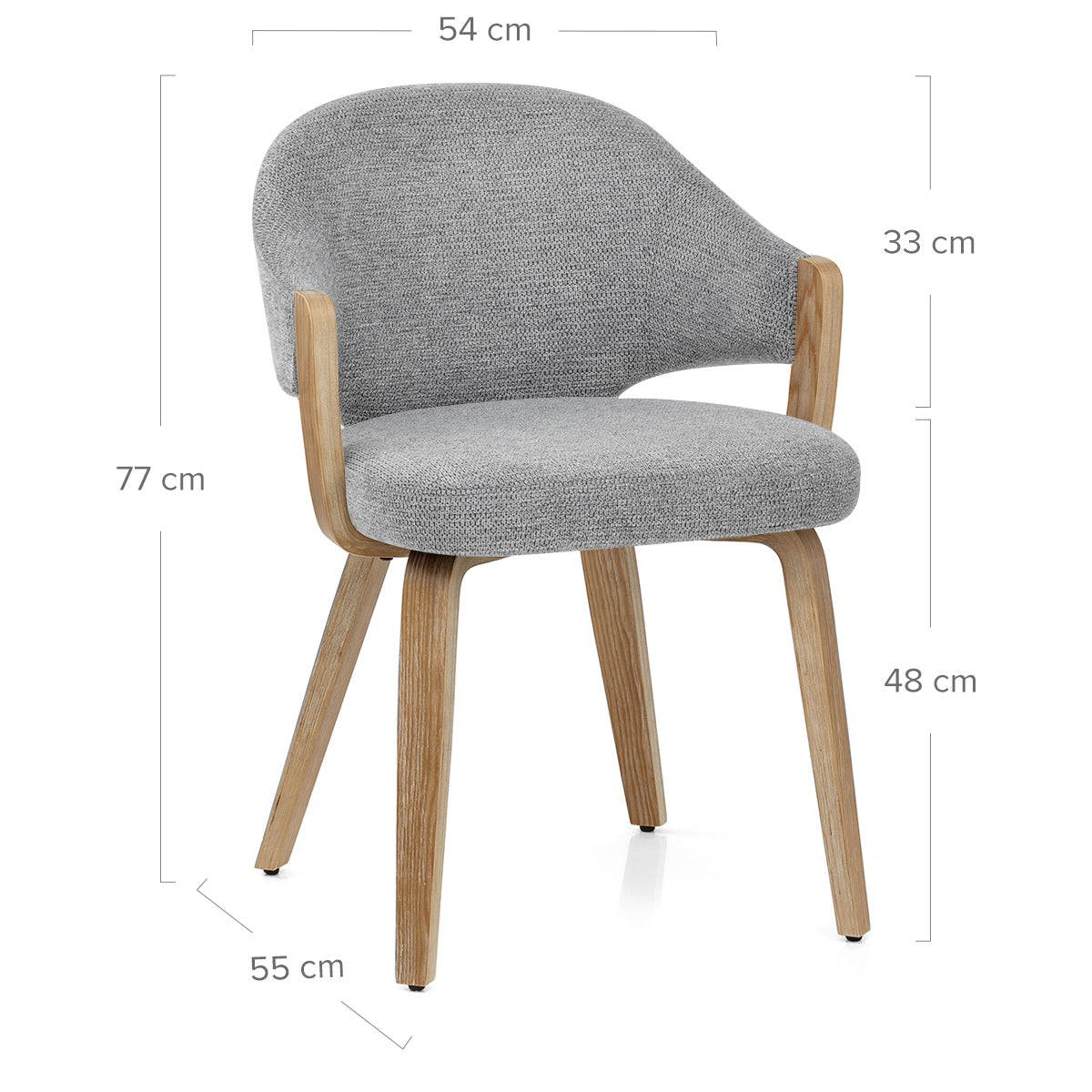 Otto Chair Oak & Grey Fabric