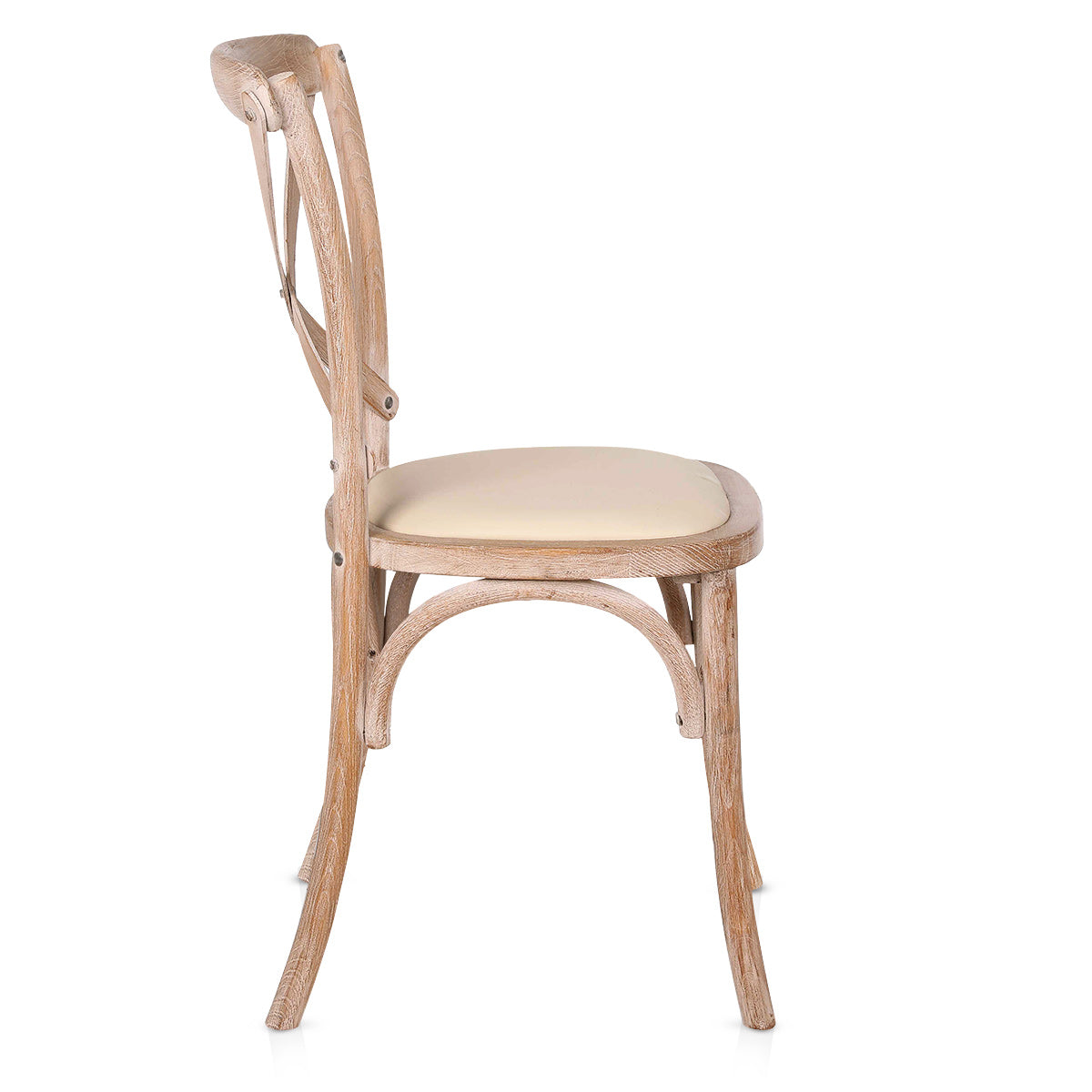 Marcel Oak Cross Back Chair Cream Leather