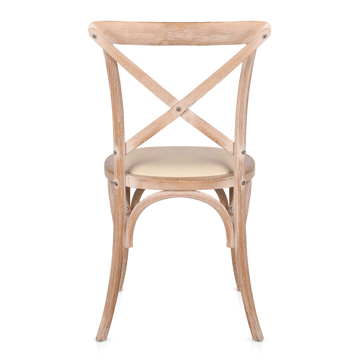 Marcel Oak Cross Back Chair Cream Leather