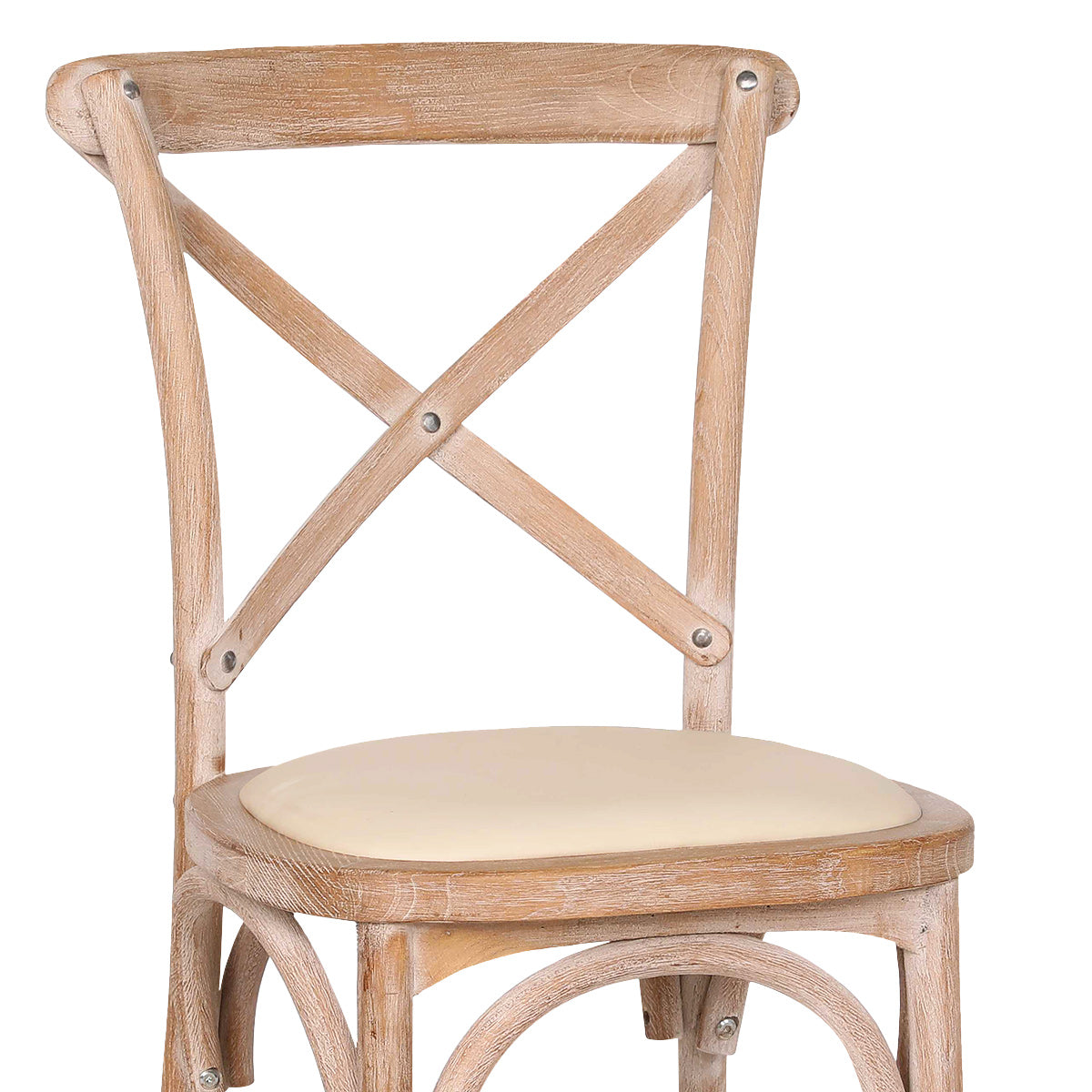 Marcel Oak Cross Back Chair Cream Leather