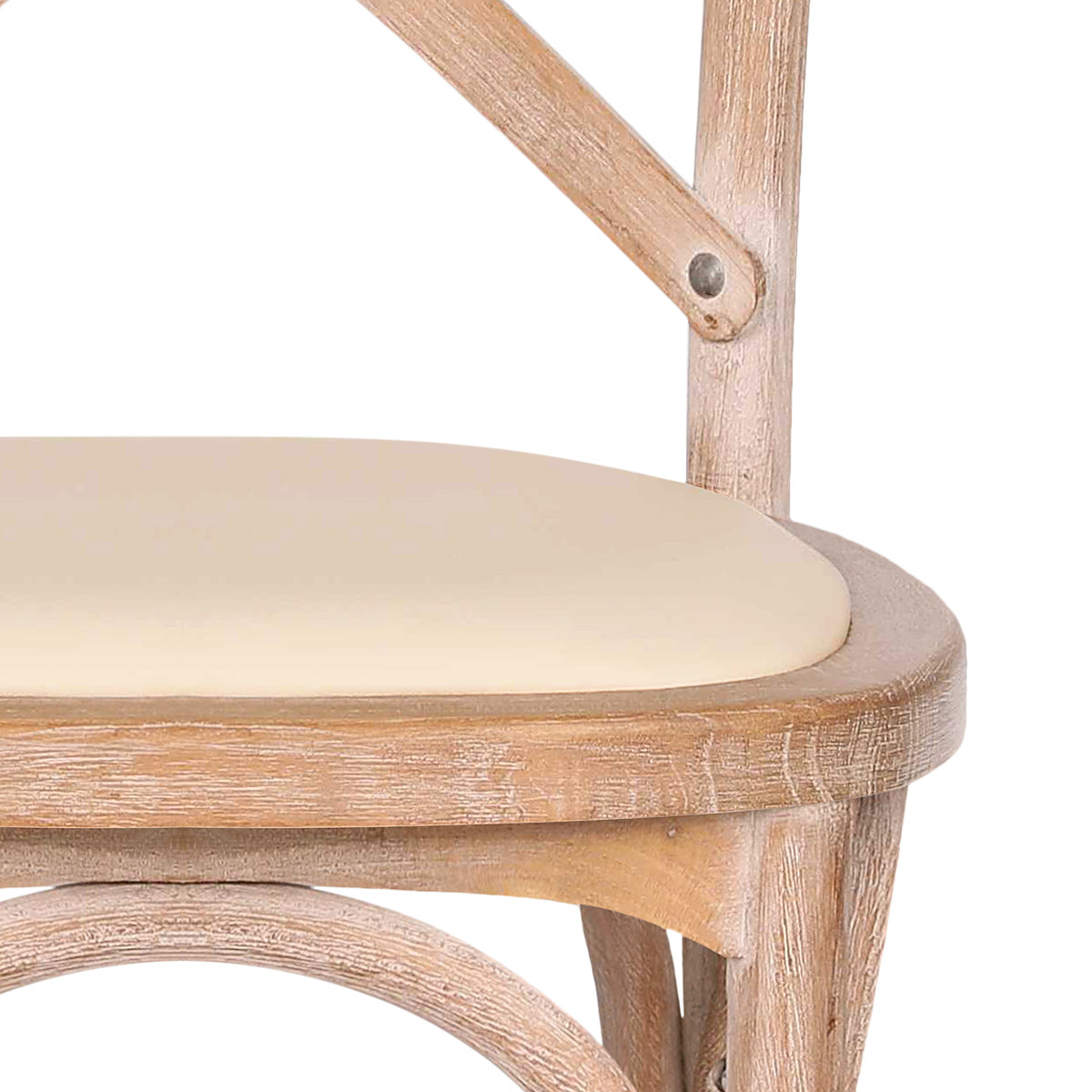 Marcel Oak Cross Back Chair Cream Leather