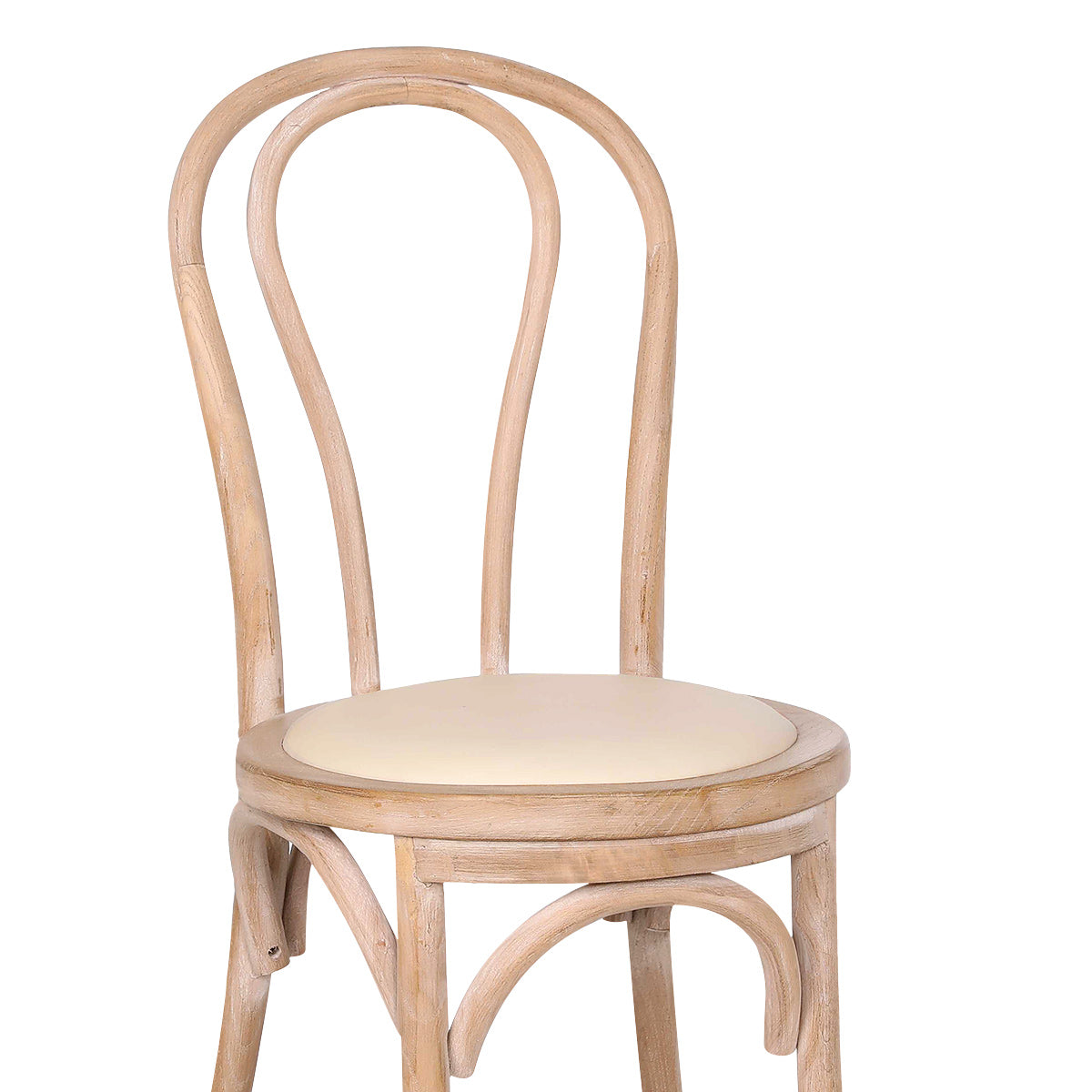 Henri Oak Bistro Chair Cream Real Leather