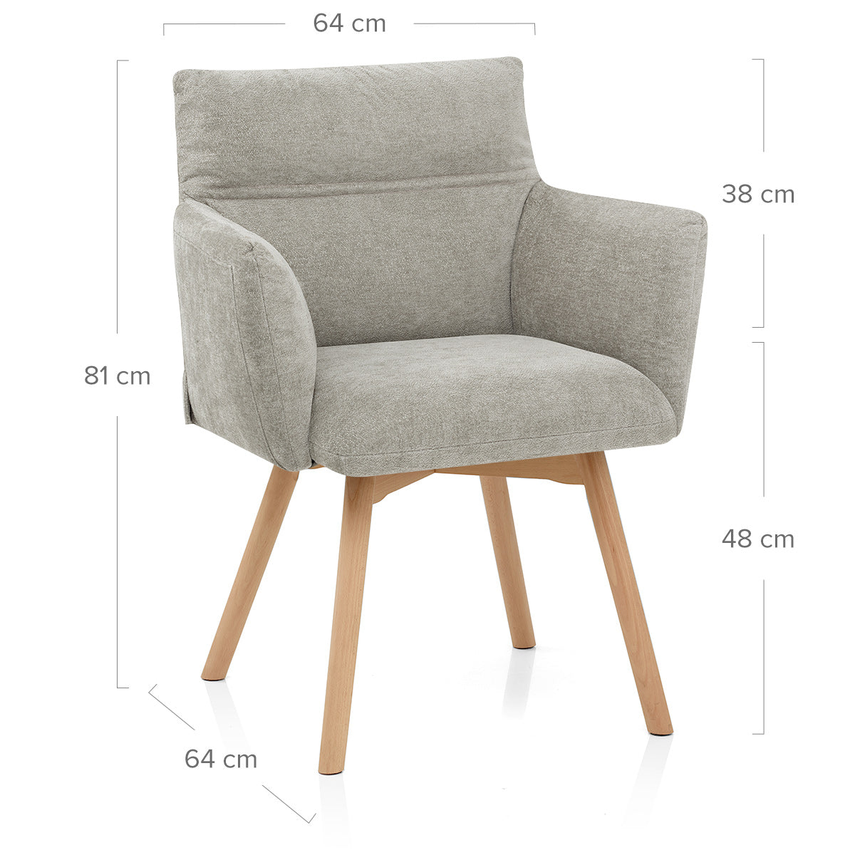 Mica Chair Oak & Grey Fabric