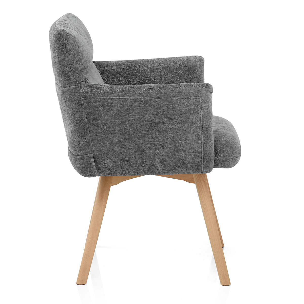 Mica Chair Oak & Charcoal Fabric