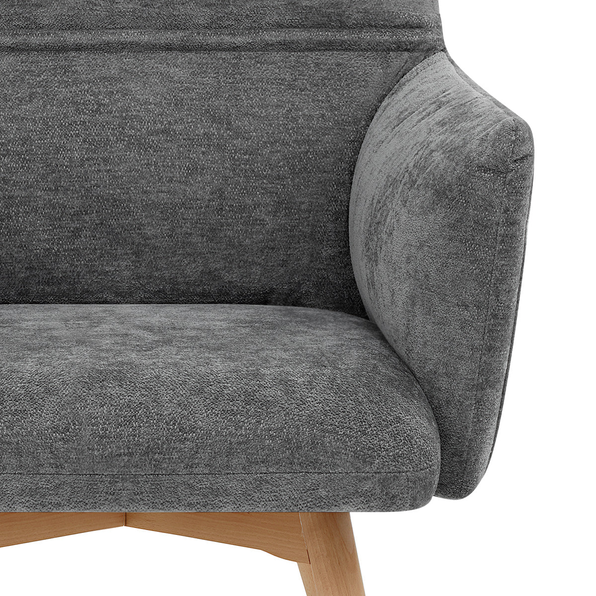 Mica Chair Oak & Charcoal Fabric