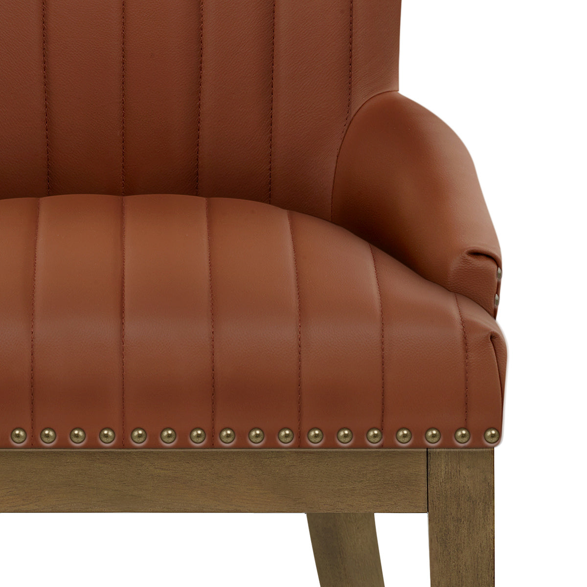 Chiltern Oak Dining Chair Brown Leather