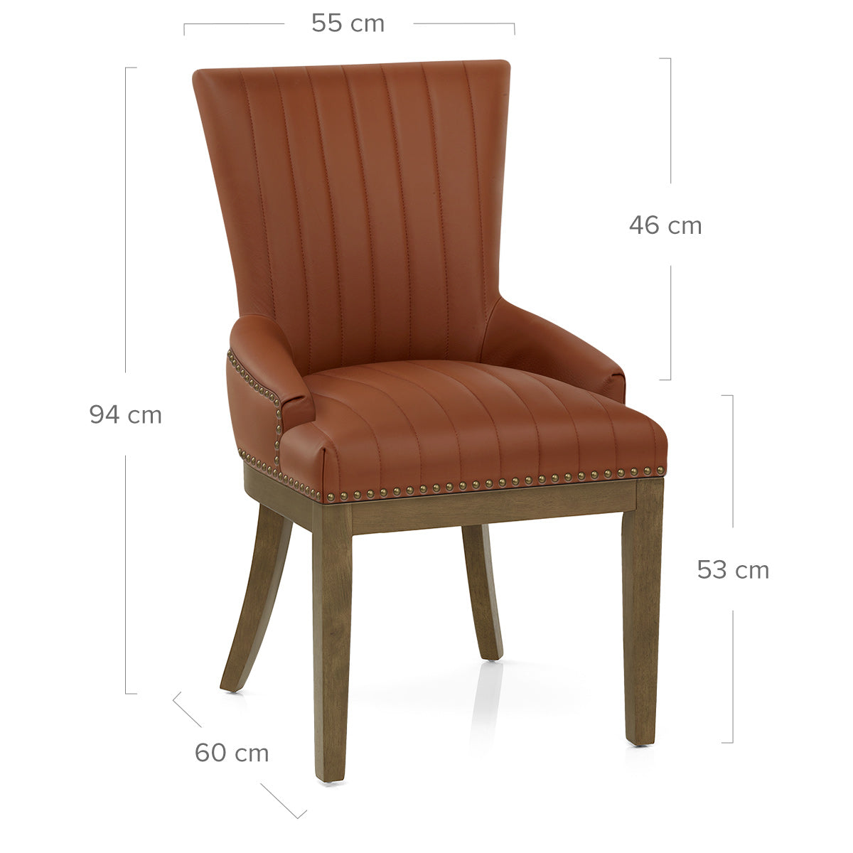 Chiltern Oak Dining Chair Brown Leather