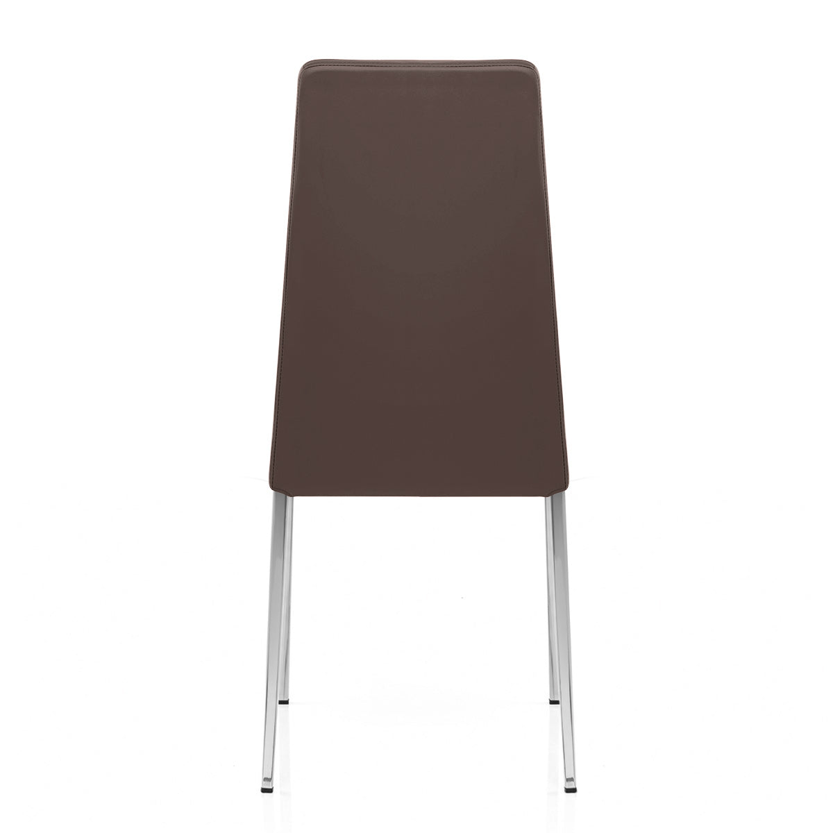 Faith Stackable Chrome Chair Brown Faux Leather