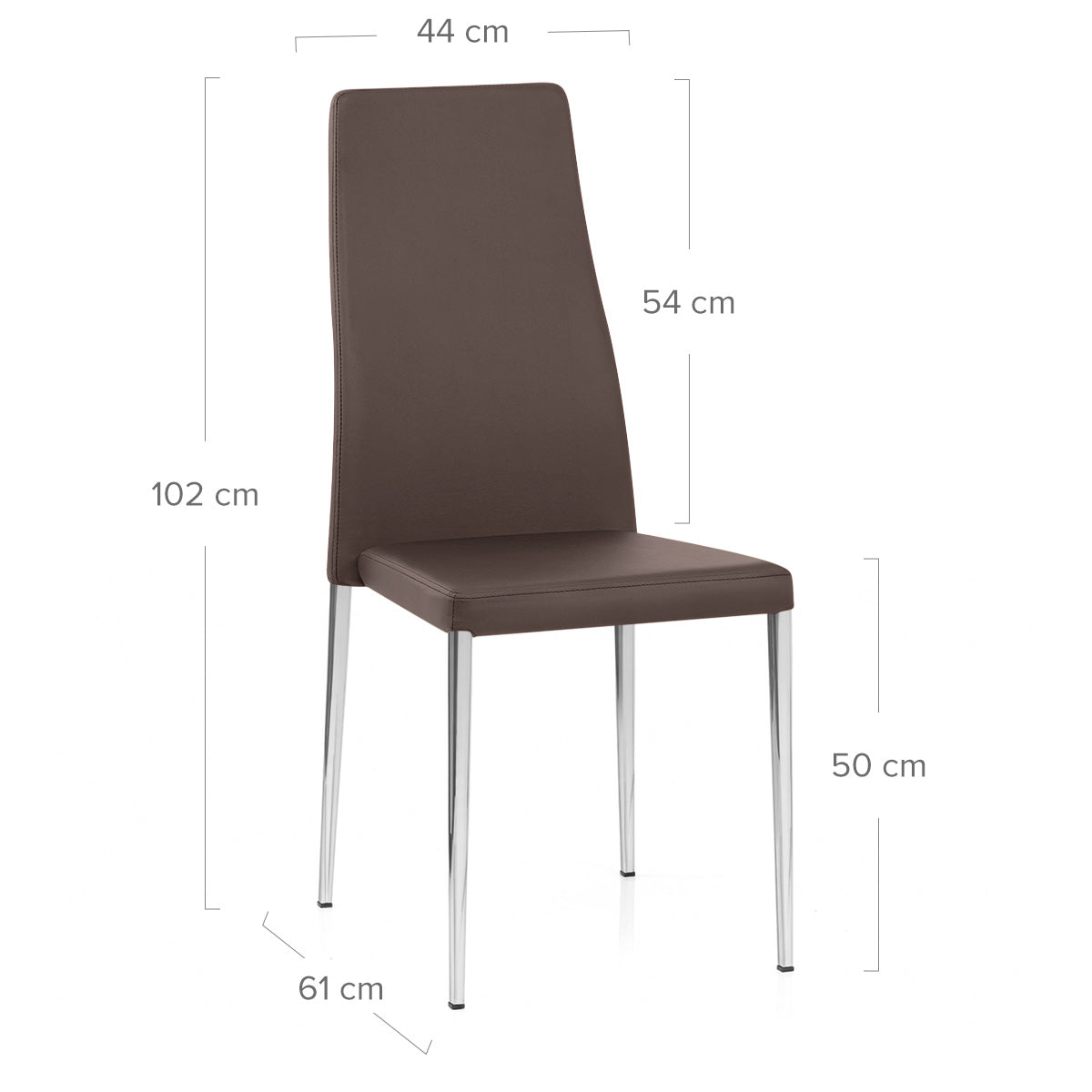 Faith Stackable Chrome Chair Brown Faux Leather