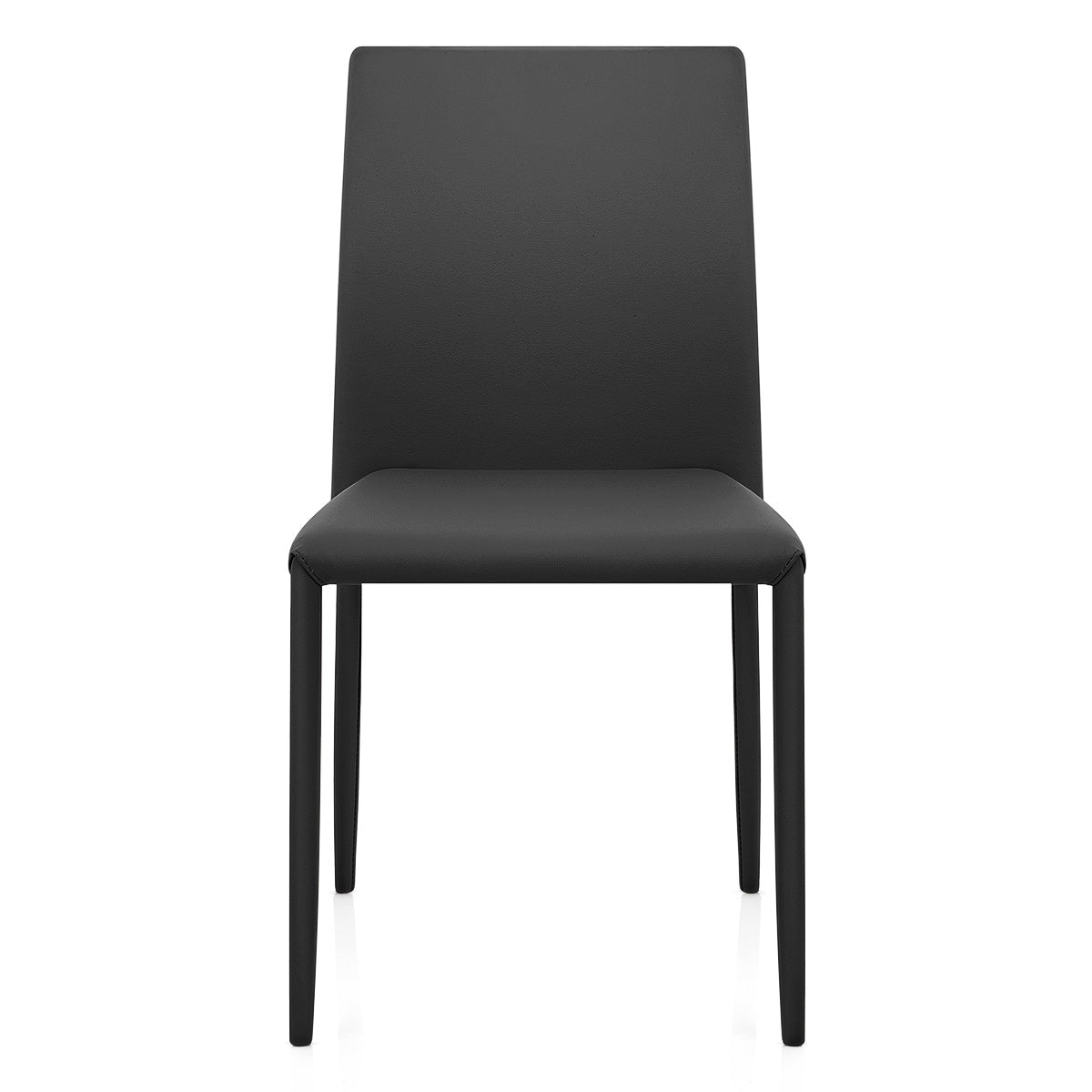 Joshua Stackable Faux Leather Dining Chair Black