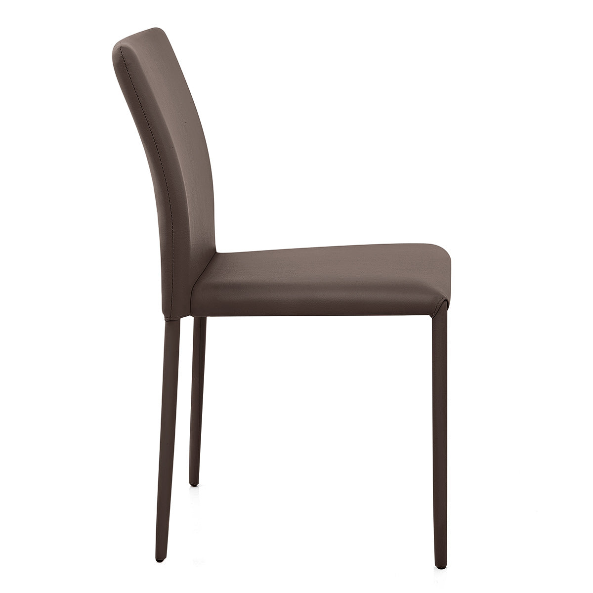 Joshua Stackable Faux Leather Dining Chair Brown