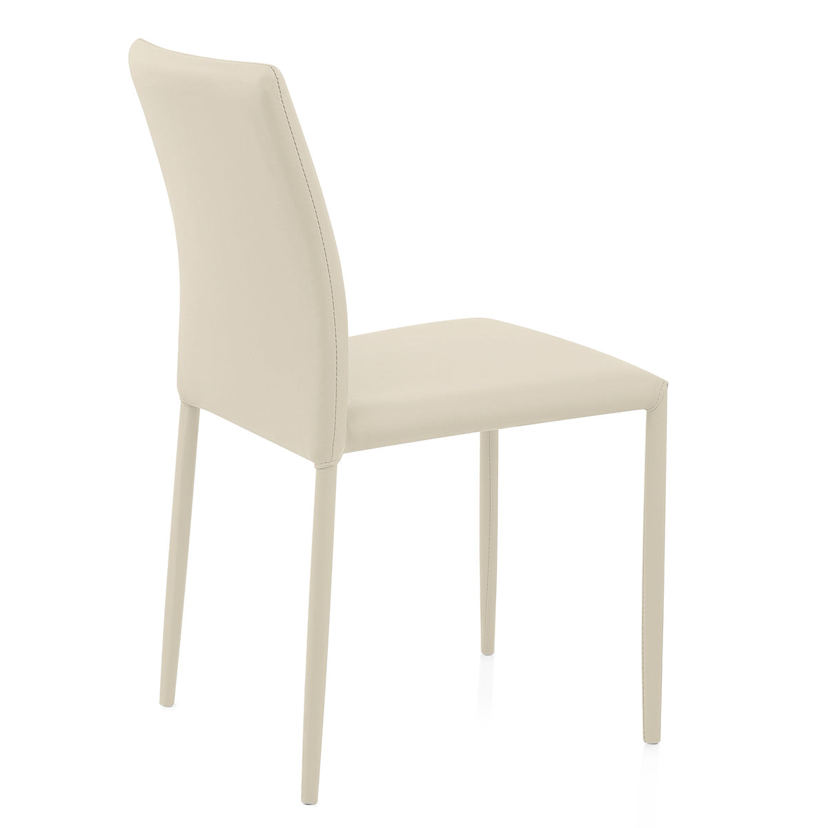 Joshua Stackable Faux Leather Dining Chair Cream