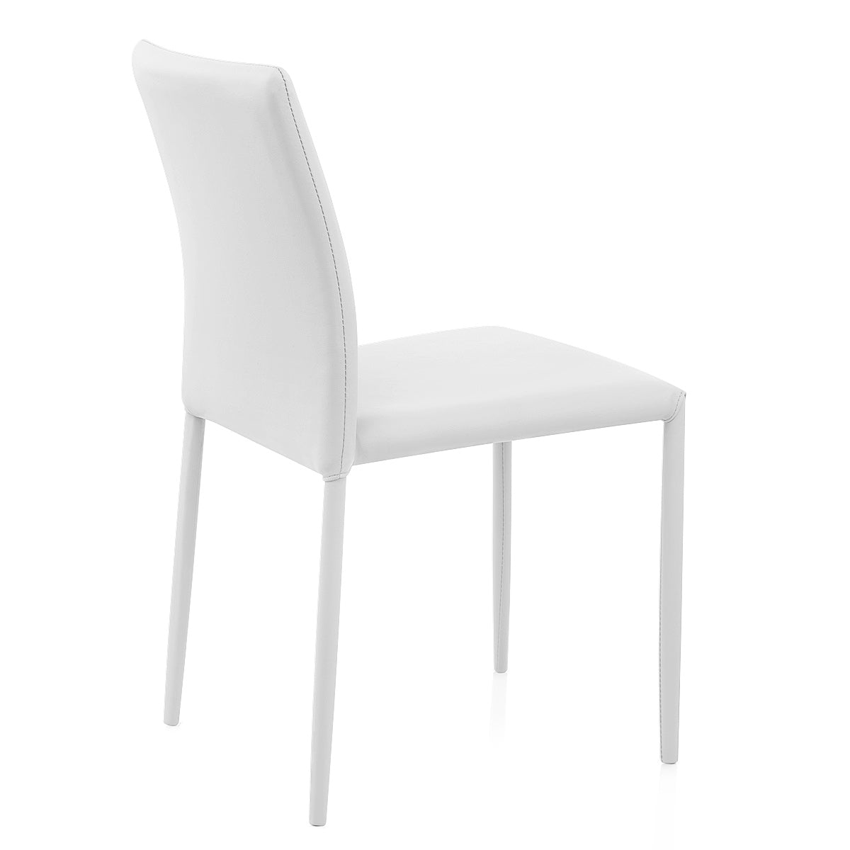 Joshua Stackable Faux Leather Dining Chair White
