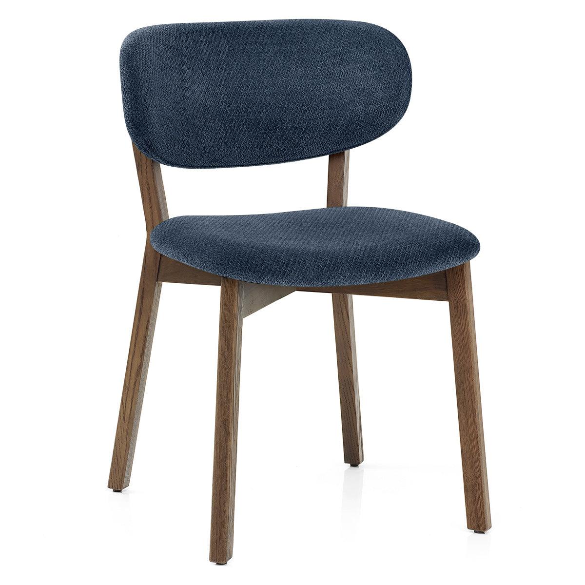Maya Light Oak Chair Blue Fabric