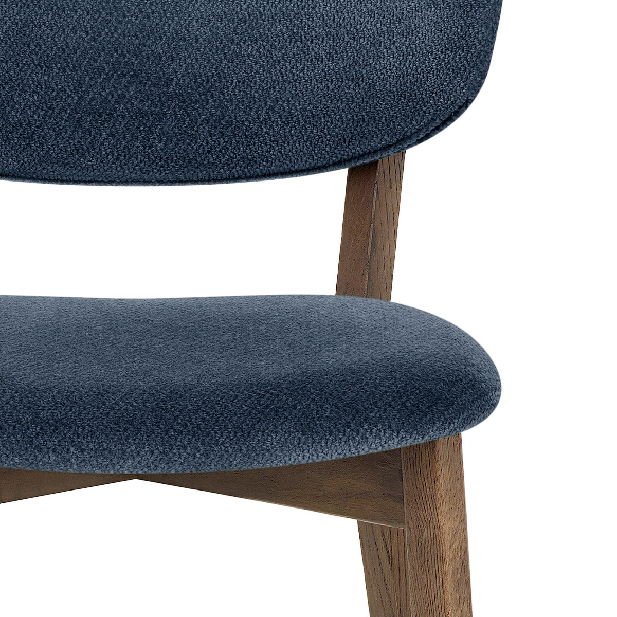 Maya Light Oak Chair Blue Fabric