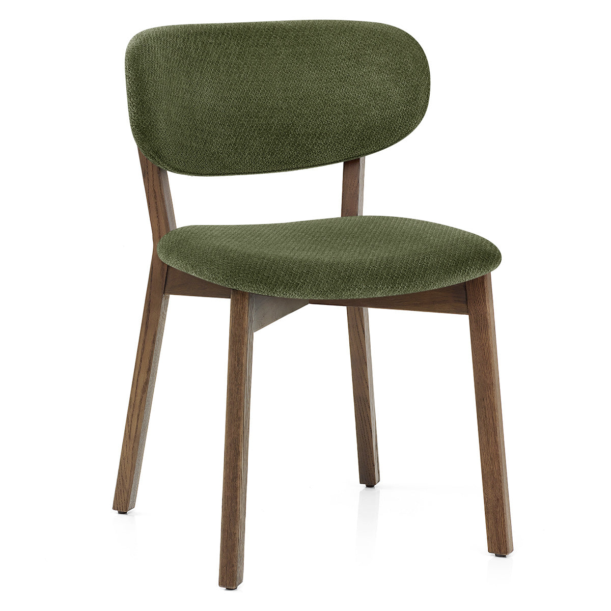 Maya Light Oak Chair Green Fabric